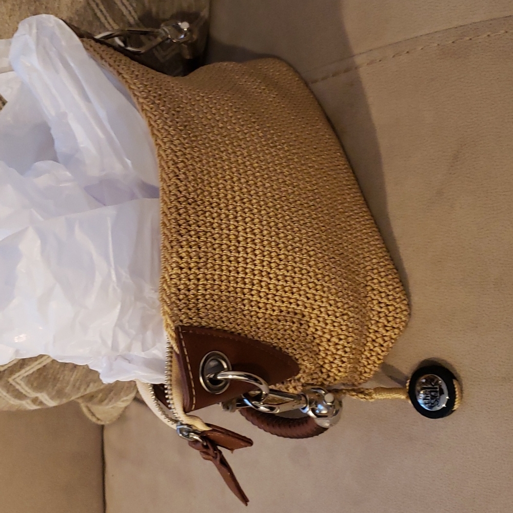 THE SAK crochet brown and tan shoulder bag - Picture 3 of 6